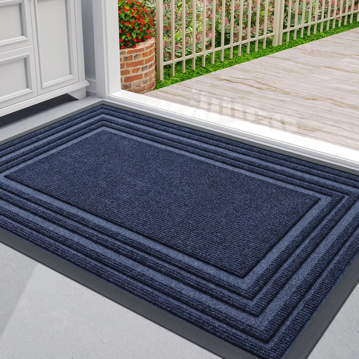 Rubber Doormat Low Profile Non-Slip for Front Door Entry Indoor Outdoor All Weather Heavy Duty Floor Mat Home Entryway Hallway Porch Garage | Lonoma