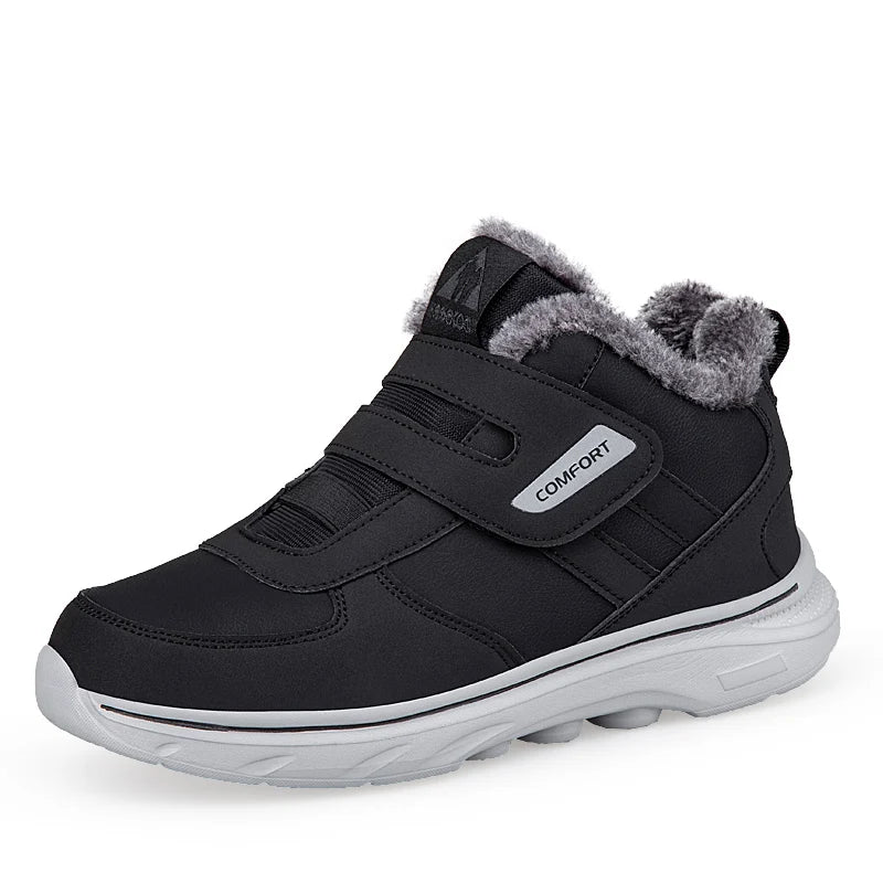 Adjustable Diabetic Sneakers for Swollen Feet Hook-and-Loop Orthopedic Walking Shoes Winter Fleece Ankle Boots Men's Comfort Footwear | Lonoma
