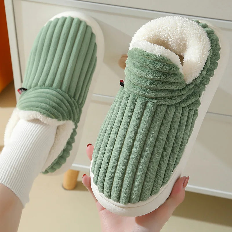 Plush Slippers for Women Men Indoor House Shoes Fuzzy Faux Fur Slip-On Soft Sole Winter Warm Cozy Footwear Home Bedroom Slides | Lonoma