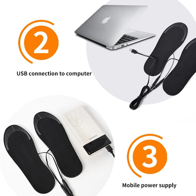 USB Rechargeable Heated Insoles for Boots and Shoes – Winter Foot Warmers for Outdoor Activities, Cold Weather Sports | Lonoma