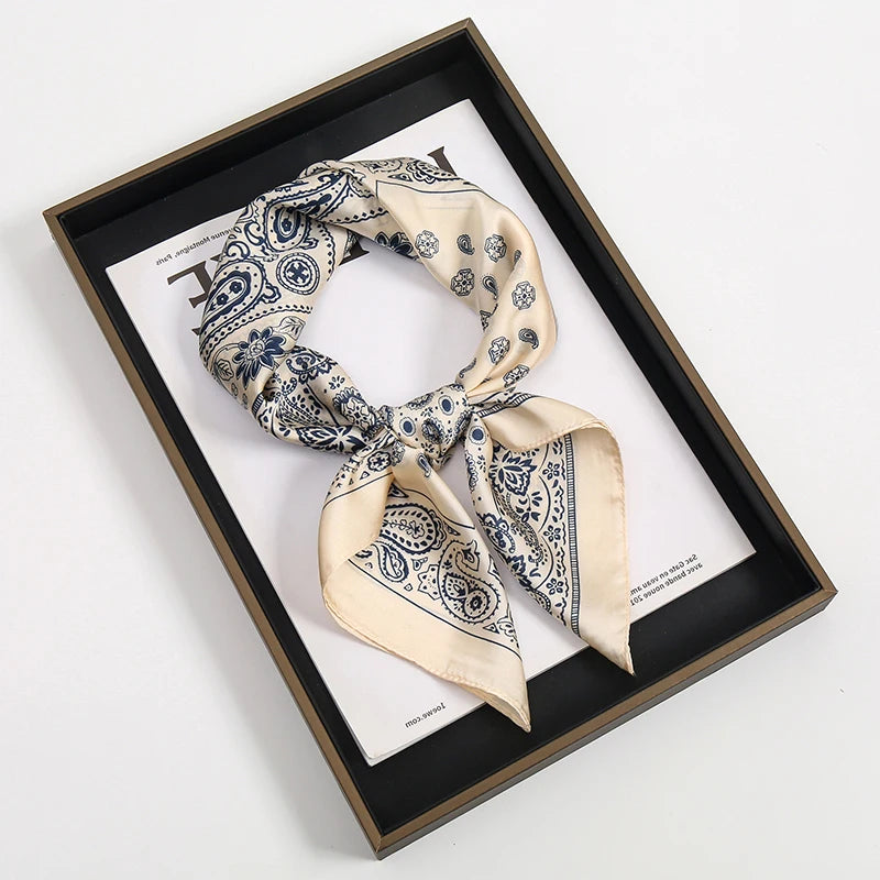 Square Satin Scarf for Women Hair Wrap Neck Scarf Headband Versatile Fashion Accessory Lightweight Printed Bandana | Lonoma