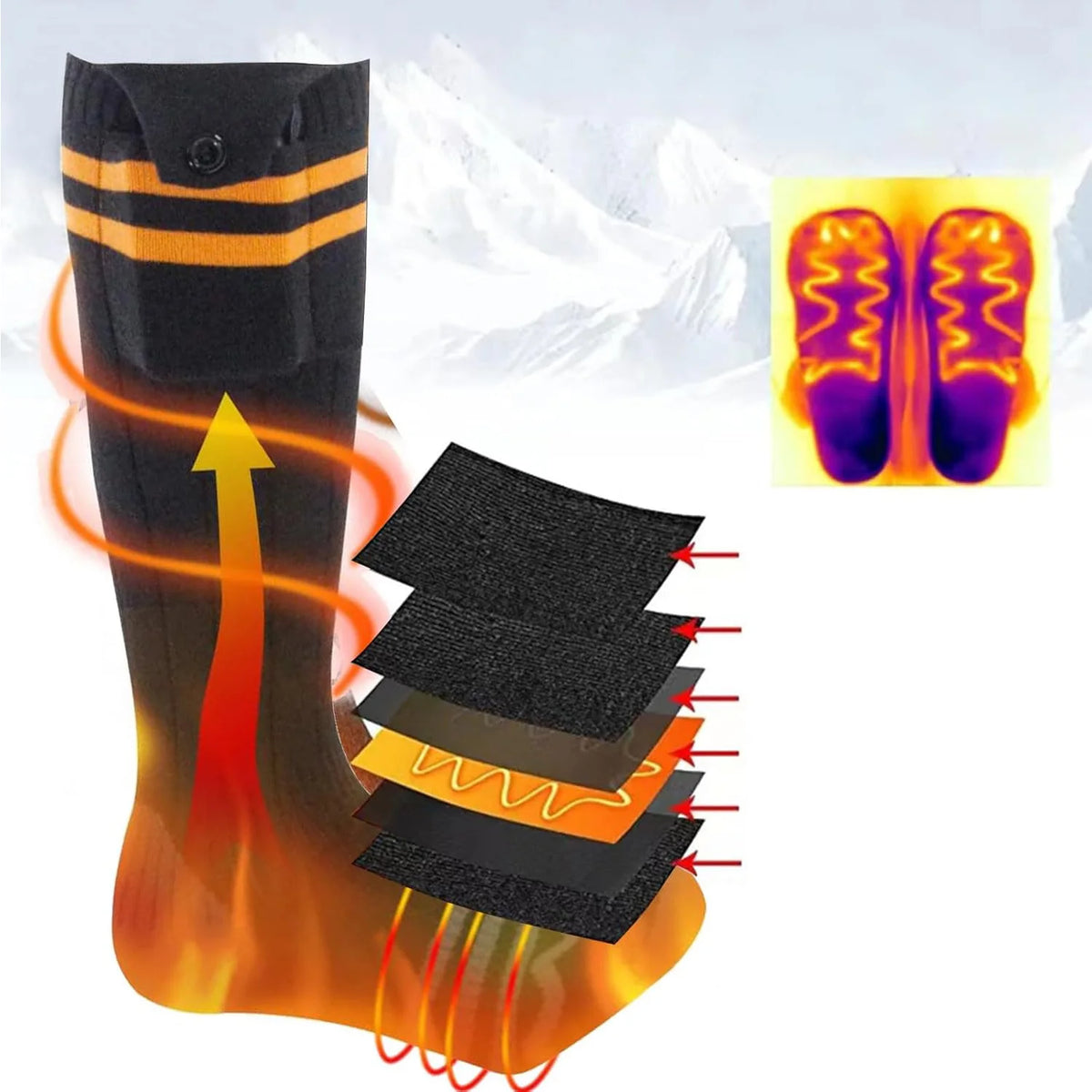Rechargeable Heated Socks with Battery Packs for Winter Warmth - Modal Cotton Thermal Socks for Outdoor Activities, Skiing, Cycling, Hunting | Lonoma