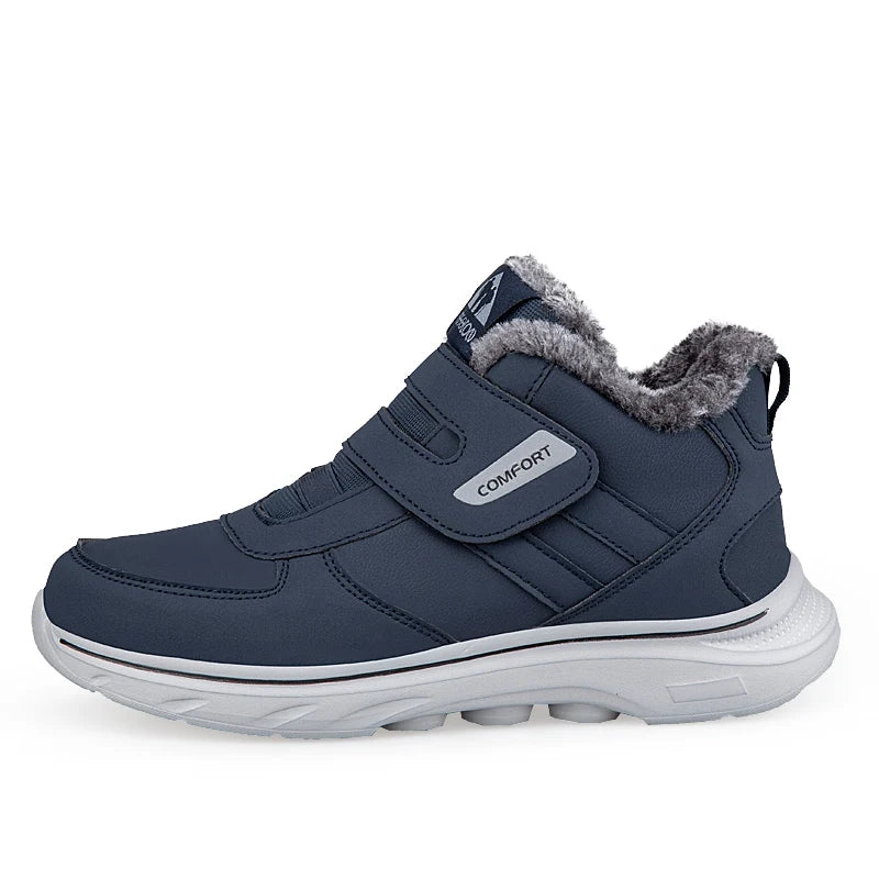 Adjustable Diabetic Sneakers for Swollen Feet Hook-and-Loop Orthopedic Walking Shoes Winter Fleece Ankle Boots Men's Comfort Footwear | Lonoma
