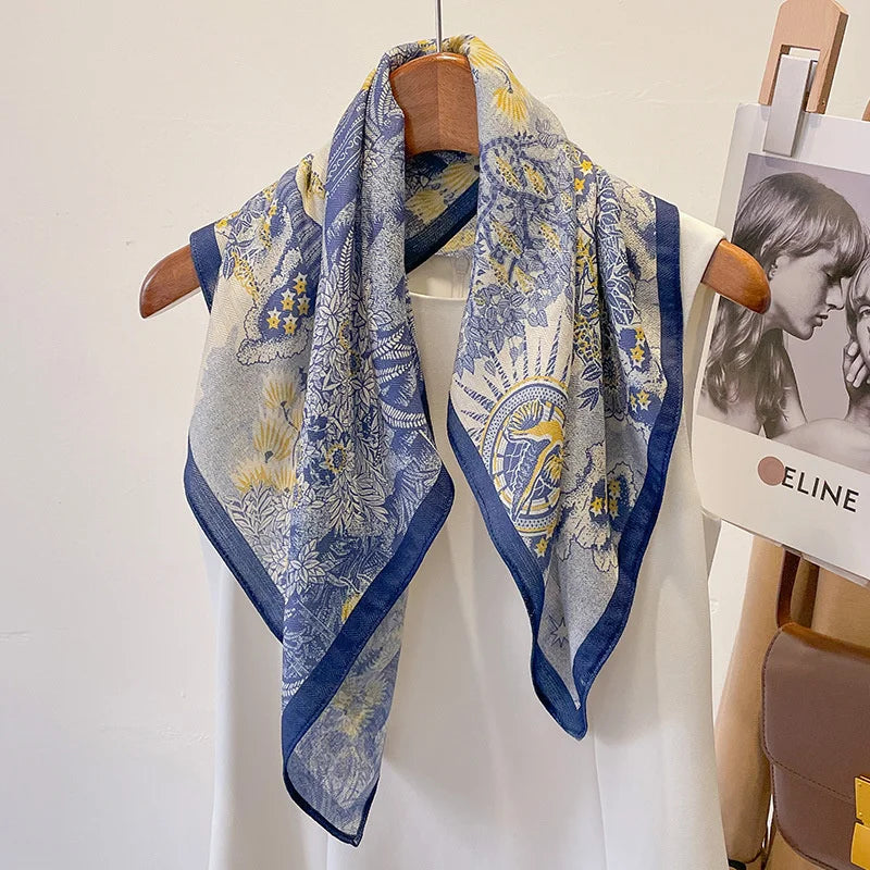 Cotton Square Scarf for Women Lightweight Printed Neckerchief Hair Wrap 27 Inches Bandana Versatile Headscarf Fashion Accessory | Lonoma