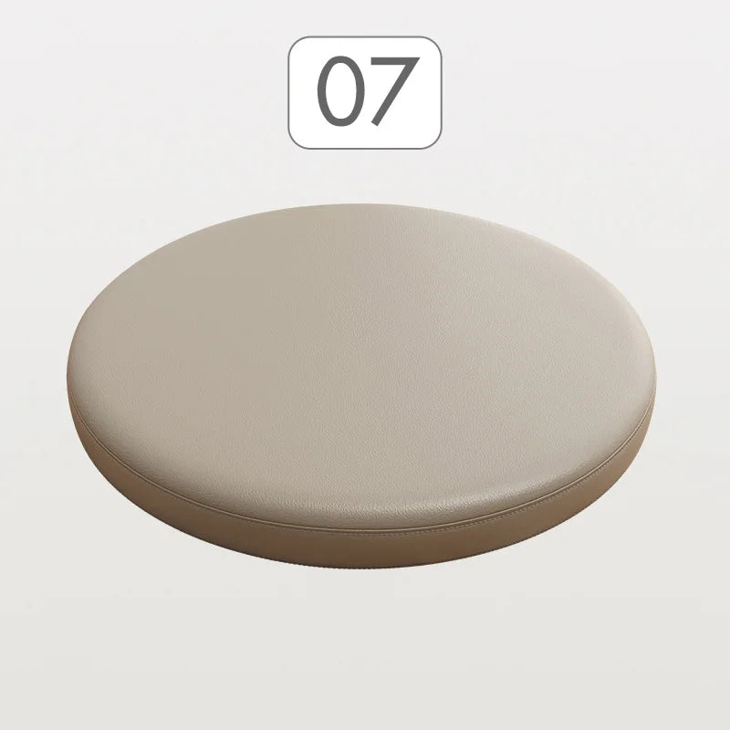 Memory Foam Seat Cushion Round Non-Slip Faux Leather Dining Chair Pad Bar Stool Topper for Kitchen Office Home | Lonoma