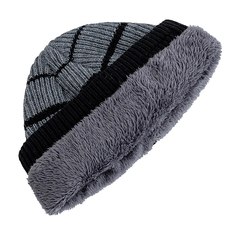 Fleece-Lined Knit Beanie for Cold Weather - Unisex Plush Skull Cap for Skiing and Winter Outdoor Activities | Lonoma