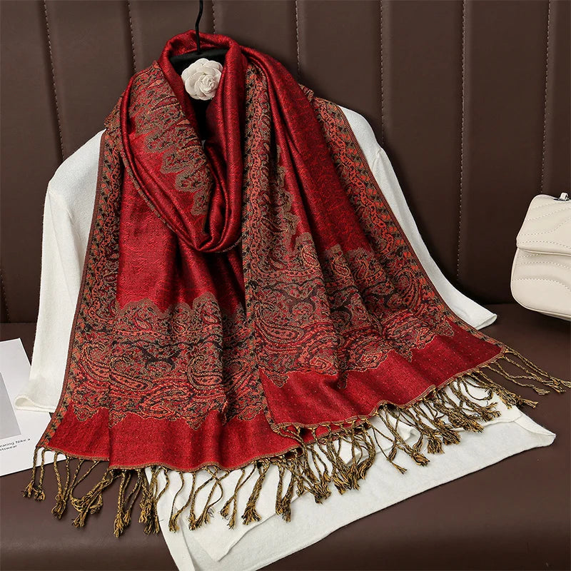 Soft Cashmere-Feel Scarf for Women – Warm Oversized Pashmina Wrap Shawl for Fall Winter Layering | Lonoma