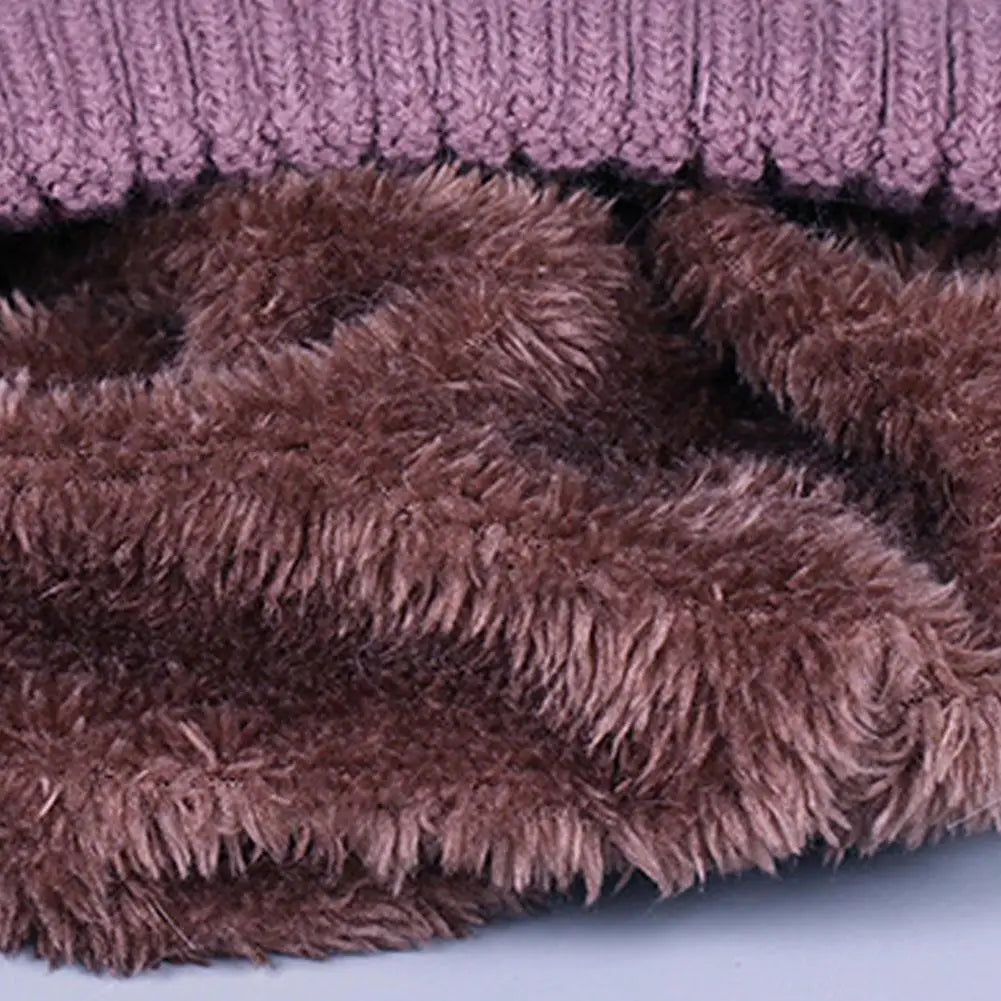 Fleece-Lined Knit Winter Hat for Women with Fold-Up Cuff & Ear Warmers for Cold Weather Outdoors Daily Wear | Lonoma
