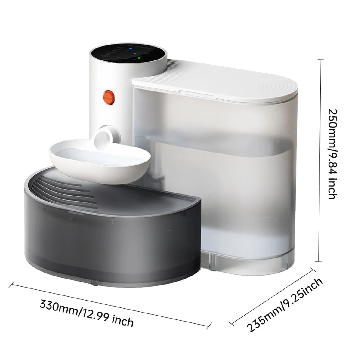 Rechargeable Pet Water Fountain 3L Automatic Drinking Bowl Cordless Battery Operated Self-Filling Cat Dog Dispenser for Indoor Use | Lonoma