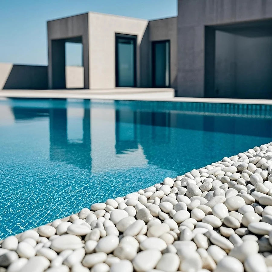 Polished White River Rocks for Landscaping 0.8-1.2 inch Natural Decorative Garden Pebbles for Yard Pathways Planters | Lonoma