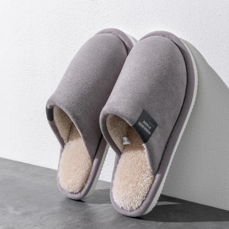 Men's Suede House Slippers Indoor Winter Shoes Quiet Non-Slip Cushioned Warm Slip-On Moccasins for Fall Cold Weather Guest Bedroom | Lonoma