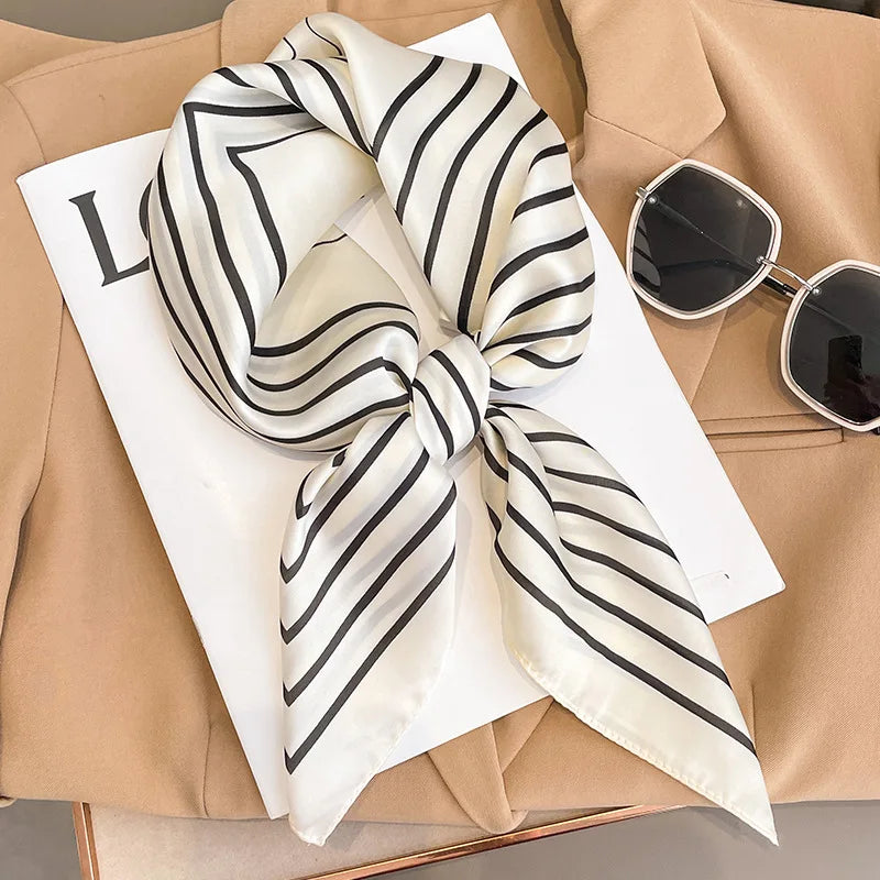 Square Satin Scarf 27.5 Inch Equestrian Print Headwrap Neck Tie Hairband for Women Four Season Versatile Accessory | Lonoma