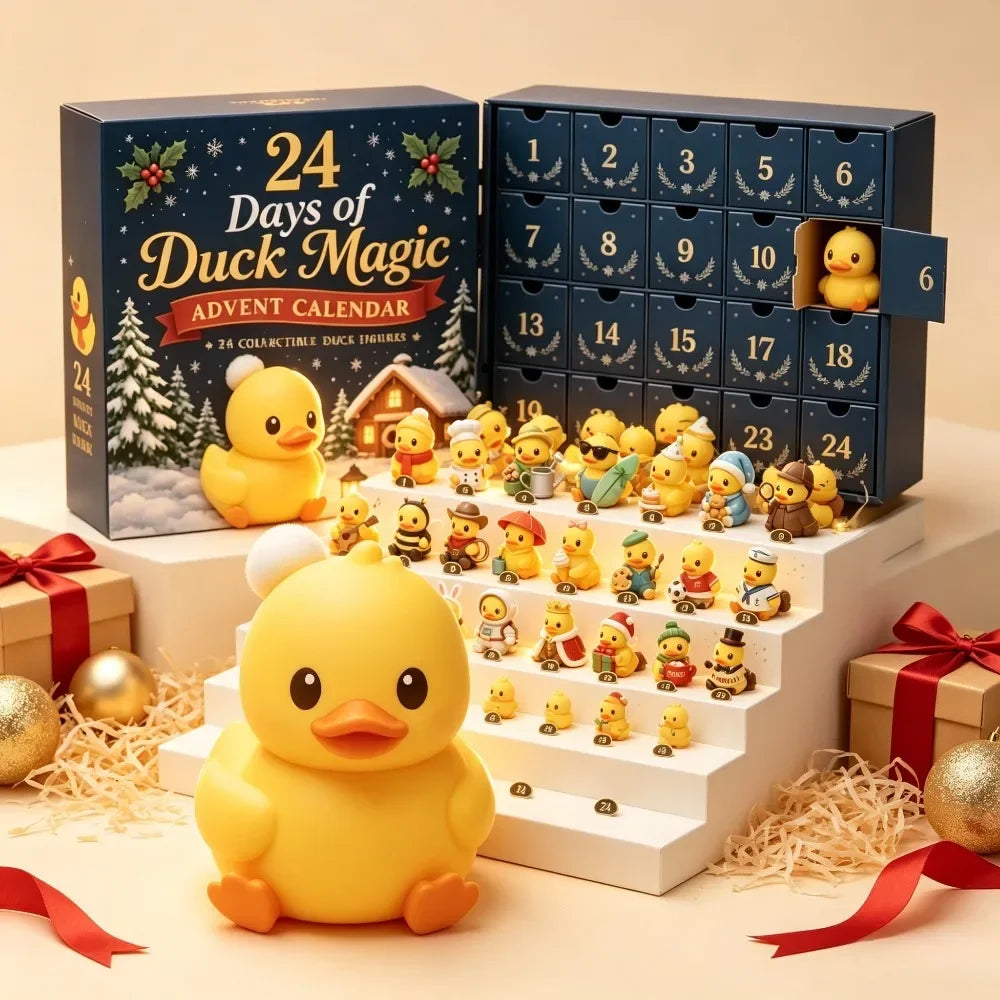 Duck Countdown Calendar with 24 Squishy Stress Relief Toys - Holiday Surprise Box for Adults & Kids | Lonoma