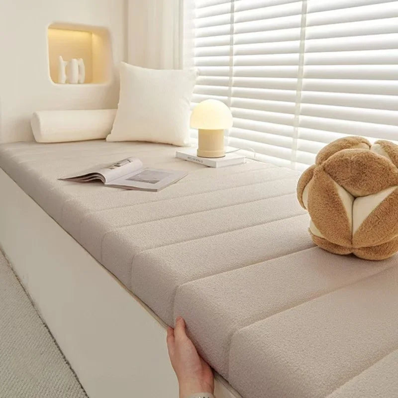Plush Velvet Bench Cushion Pad with Non-Slip Base for Bay Window Seat, Patio Seating, Indoor & Outdoor Use | Lonoma