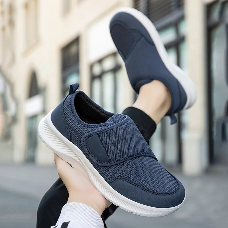 Men's Orthopedic Slip-On Shoes Wide Toe Box Adjustable Hook and Loop Lightweight Cushioned Sole for Bunions Swelling Diabetic Feet Seniors | Lonoma
