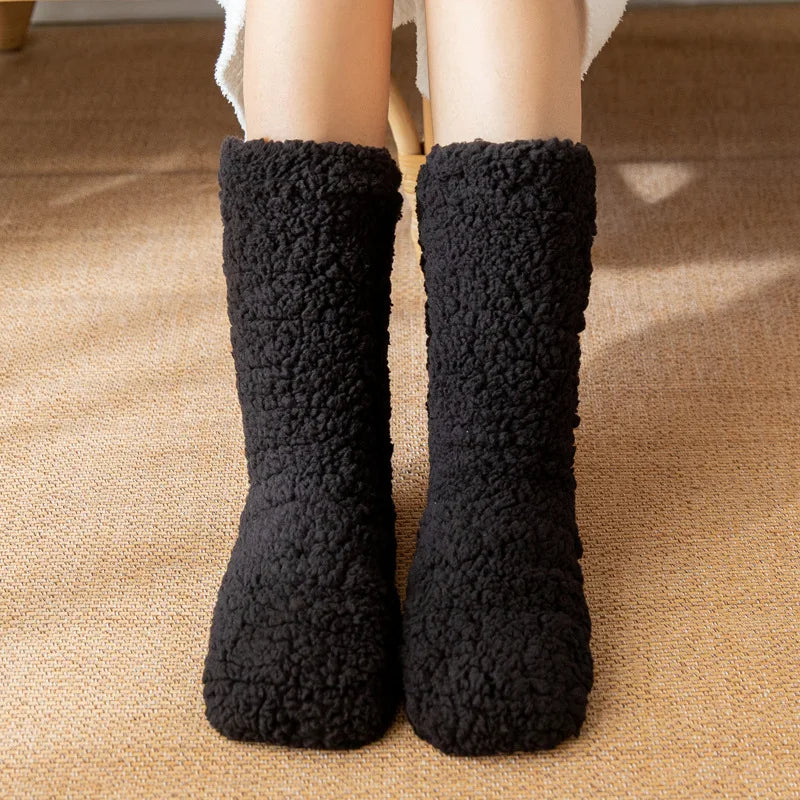 Women's Thermal Slipper Socks with Grips – Fleece-Lined Extra Thick Winter House Socks for Cold Floors | Lonoma