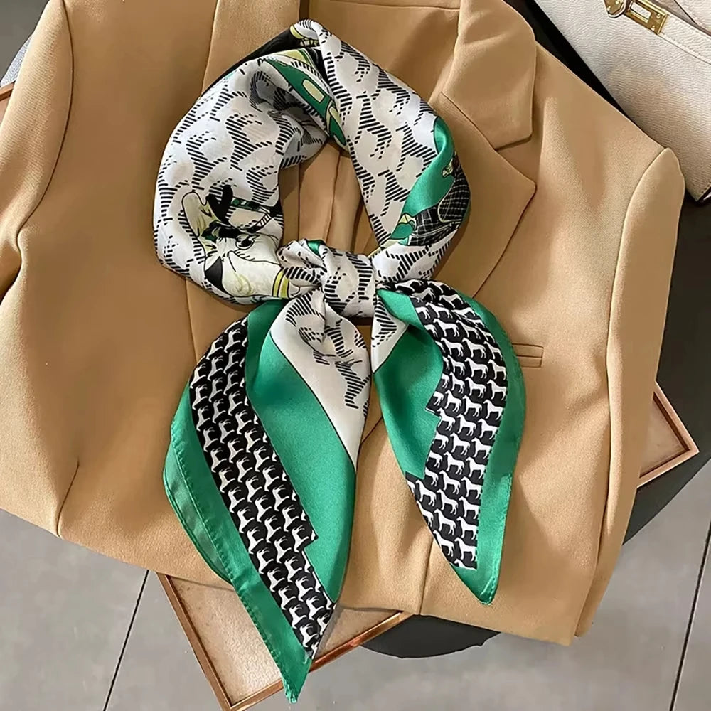 Square Satin Scarf Neck Wrap Hair Tie Headband for Women 27.5 × 27.5 Inches Animal Print Multiway Accessory Fashion Bandana | Lonoma