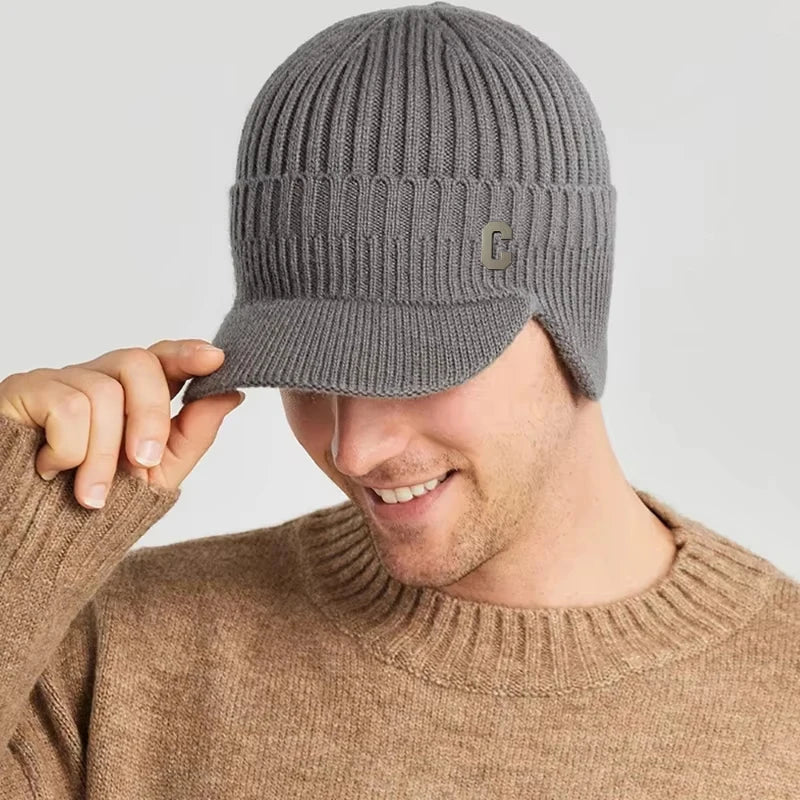 Knit Beanie Hat Unisex Winter Warm Cuffed Windproof Fleece Lined Cold Weather Cap for Skiing Snowboarding Outdoor Activities | Lonoma