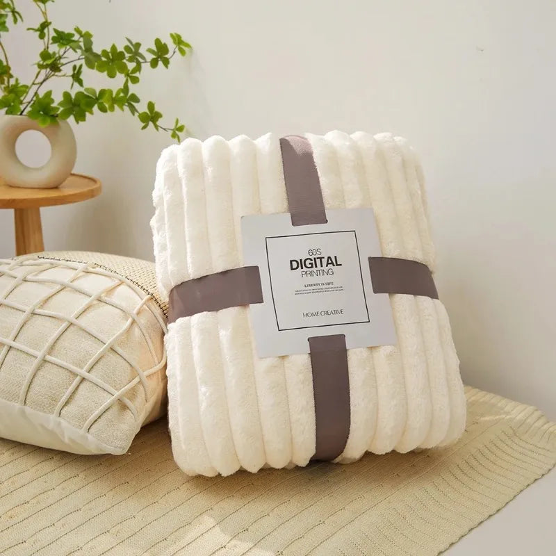 Pluche deken - 1pc Pluizig Koraal Fluwelen Deken Airconditioning Flanel Pluche Comfortabel Verdikt en Warm Zacht Pluche Gooi Deken Bed Cover