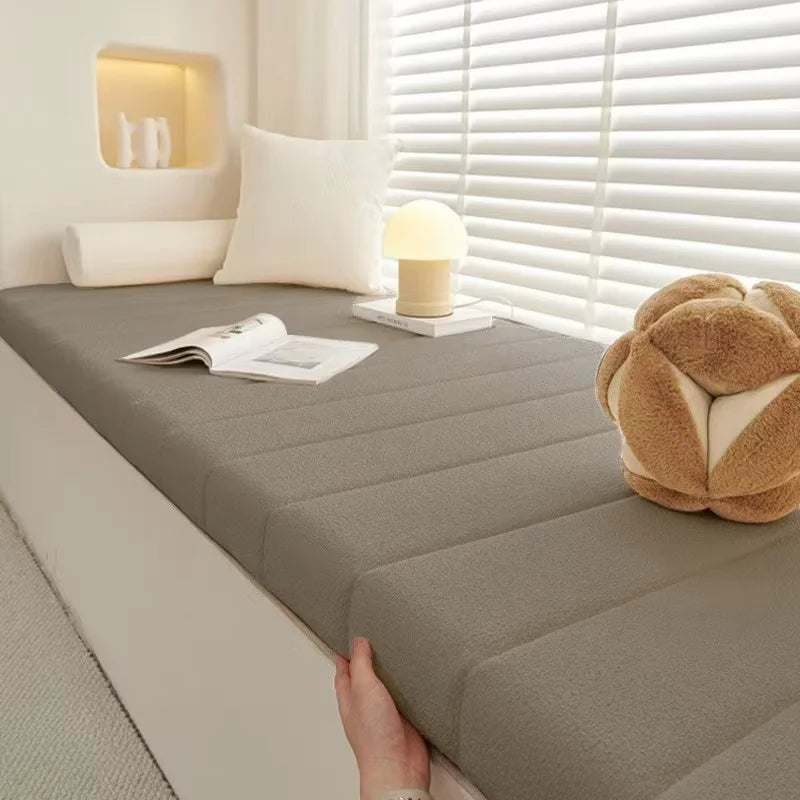 Plush Velvet Bench Cushion Pad with Non-Slip Base for Bay Window Seat, Patio Seating, Indoor & Outdoor Use | Lonoma