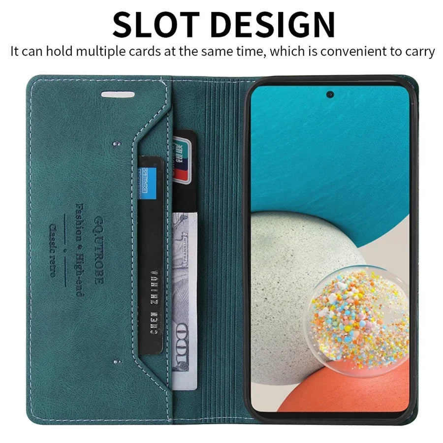 Leather Flip Wallet Phone Case for Samsung Galaxy A-Series with Card Slots Magnetic Closure Kickstand | Lonoma
