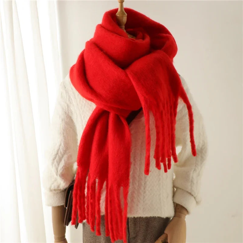 Oversized Tassel Wrap Shawl for Women – Soft Viscose Blend Blanket Scarf 94 x 15 Inches for Cold Weather | Lonoma