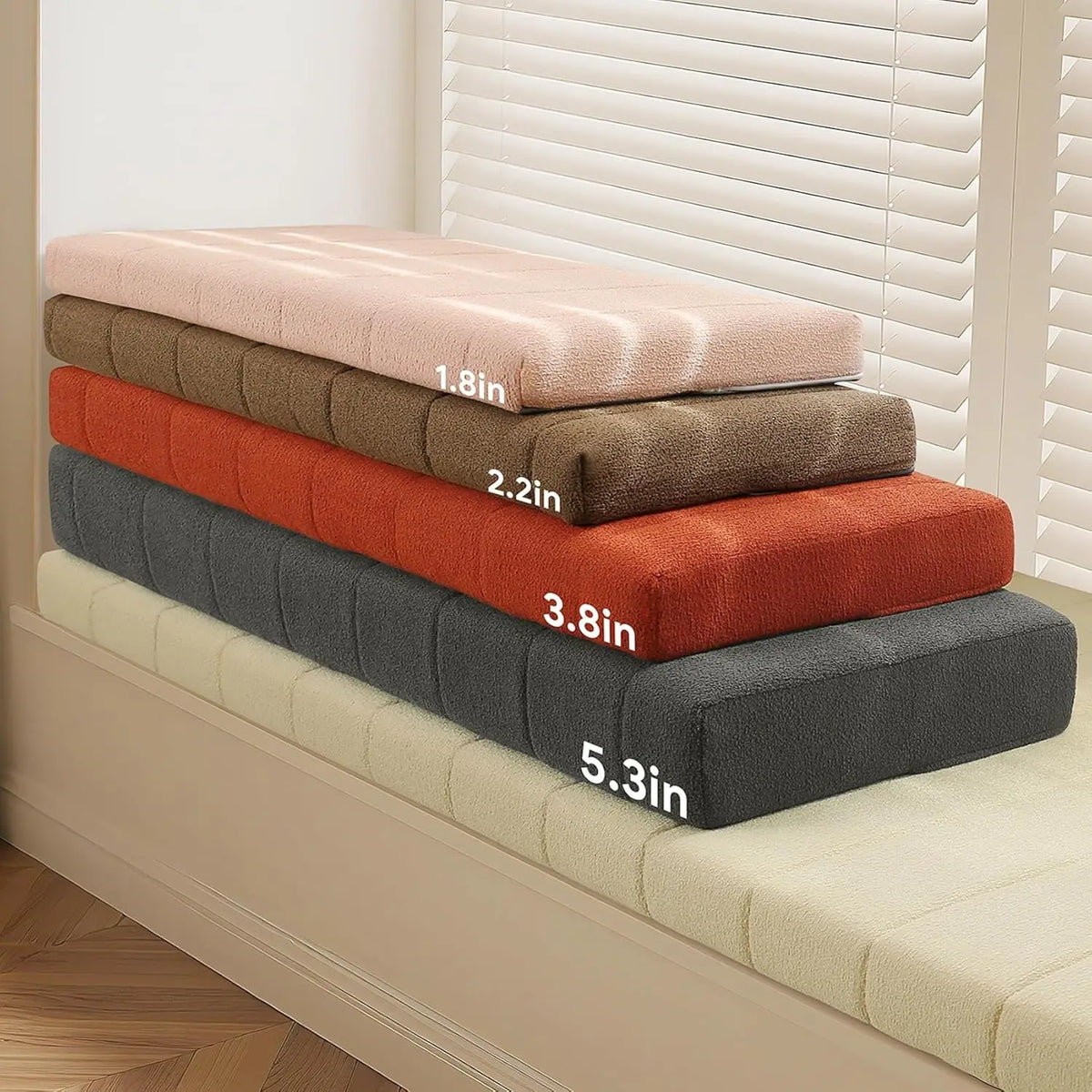 Plush Velvet Bench Cushion Pad with Non-Slip Base for Bay Window Seat, Patio Seating, Indoor & Outdoor Use | Lonoma