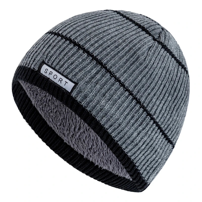 Fleece-Lined Knit Beanie for Cold Weather - Unisex Plush Skull Cap for Skiing and Winter Outdoor Activities | Lonoma