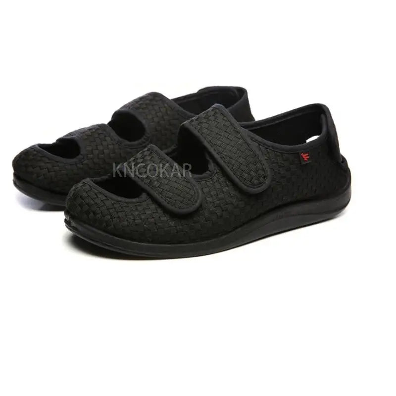 Adjustable Wide-Fit Sandals with Hook-and-Loop Straps for Swollen Feet and Edema Relief | Lonoma