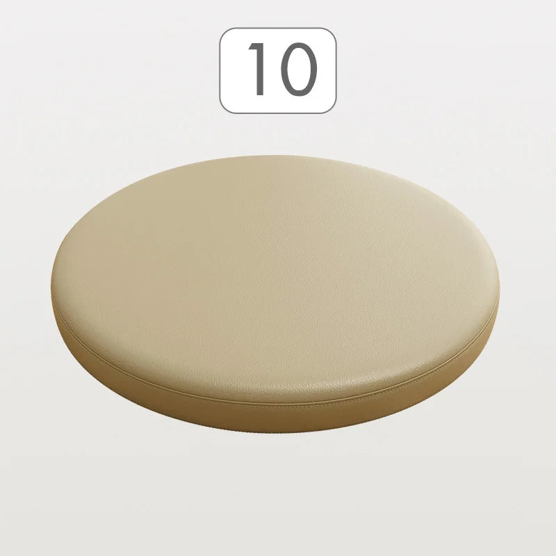 Memory Foam Seat Cushion Round Non-Slip Faux Leather Dining Chair Pad Bar Stool Topper for Kitchen Office Home | Lonoma