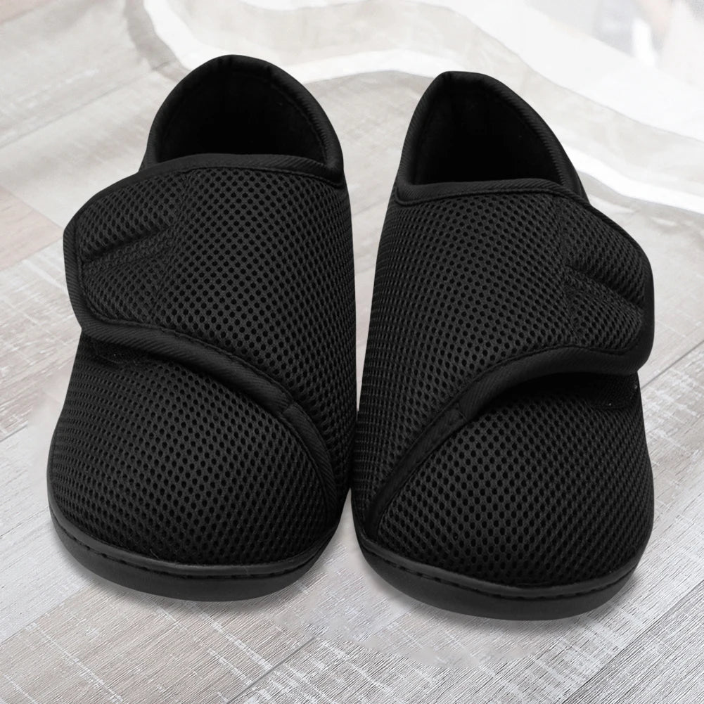 Adjustable Hook-and-Loop Sneakers for Swollen Feet with Plush Lining | Extra-Wide Orthopedic Slip-On Shoes for Edema Relief | Breathable | Lonoma