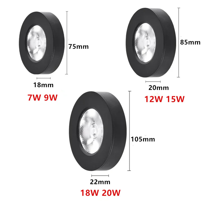 Recessed LED Ceiling Light Ultra Slim Aluminum Anti-Glare Downlight for Kitchen Bathroom Living Room Bedroom Hallway 90-260V Surface Mount | Lonoma