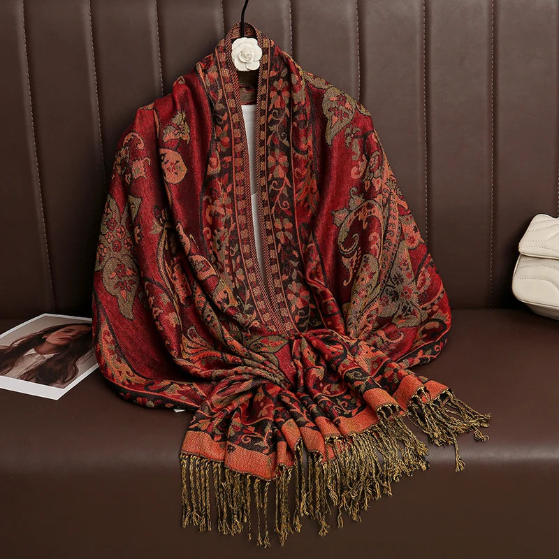 Soft Cashmere-Feel Scarf for Women – Warm Oversized Pashmina Wrap Shawl for Fall Winter Layering | Lonoma