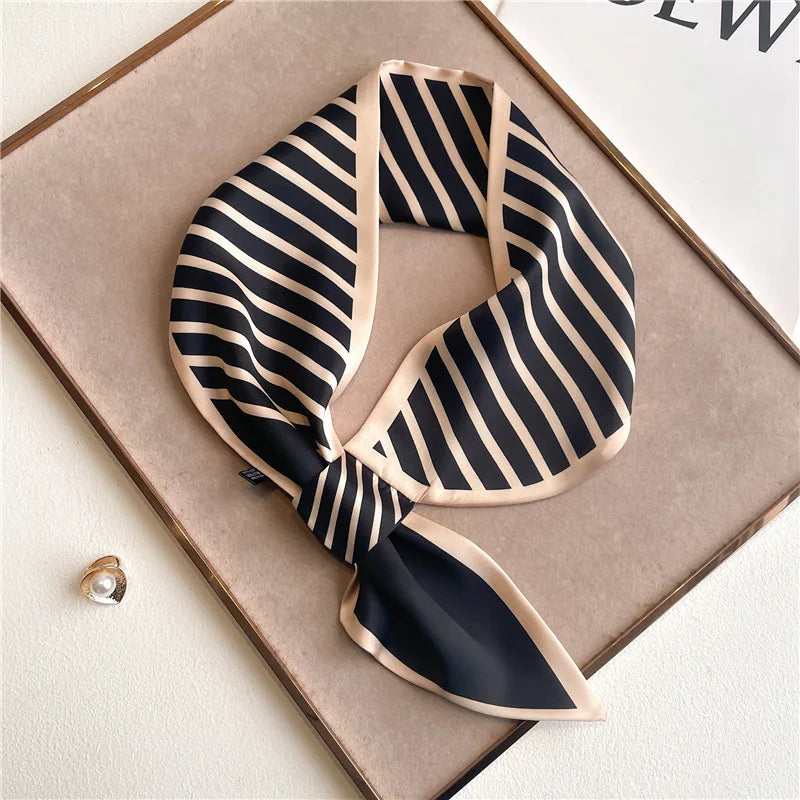 Silk-Feel Horse Print Skinny Scarf for Women Neck Wrap Hair Tie Wrist Accessory Satin Ribbon Bandana Fashion Neckerchief Lightweight | Lonoma