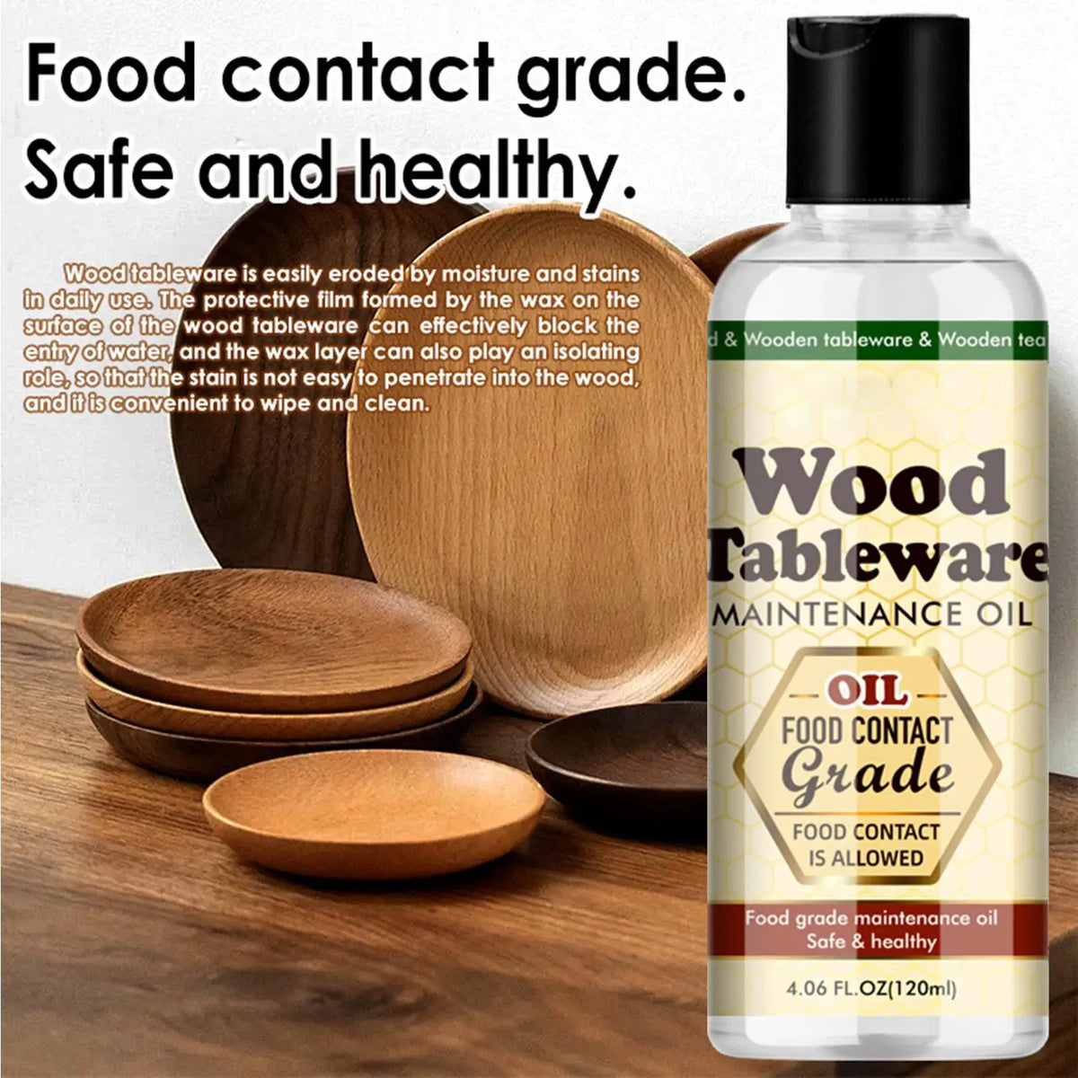 Wood Conditioner Oil for Cutting Boards and Kitchen Utensils - Food-Safe Mineral Oil Treatment for Wooden Countertops, Serving Boards | Lonoma