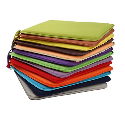 Square Chair Pad with Ties 16x16 Inch Cotton Blend Seat Cushion for Dining Kitchen Office Indoor Outdoor | Lonoma