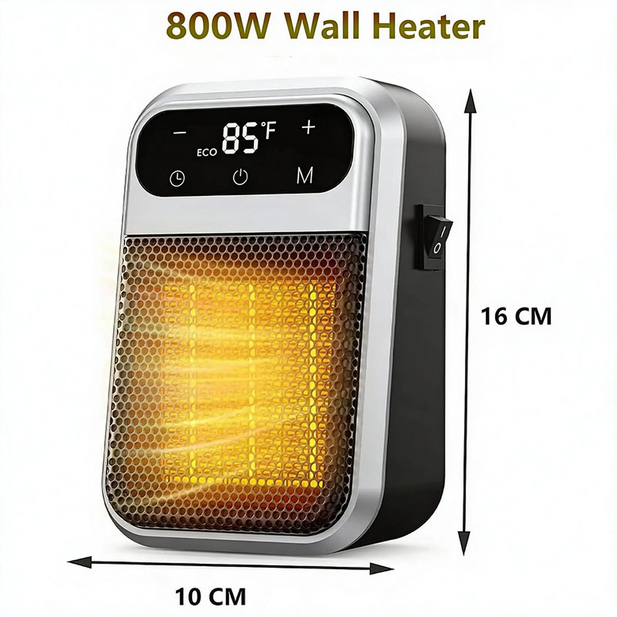 Plug-In Space Heater 800W Ceramic Wall Outlet Heater Timer Overheat Protection Quiet Energy Efficient Portable Heat for Bathroom Bedroom | Lonoma