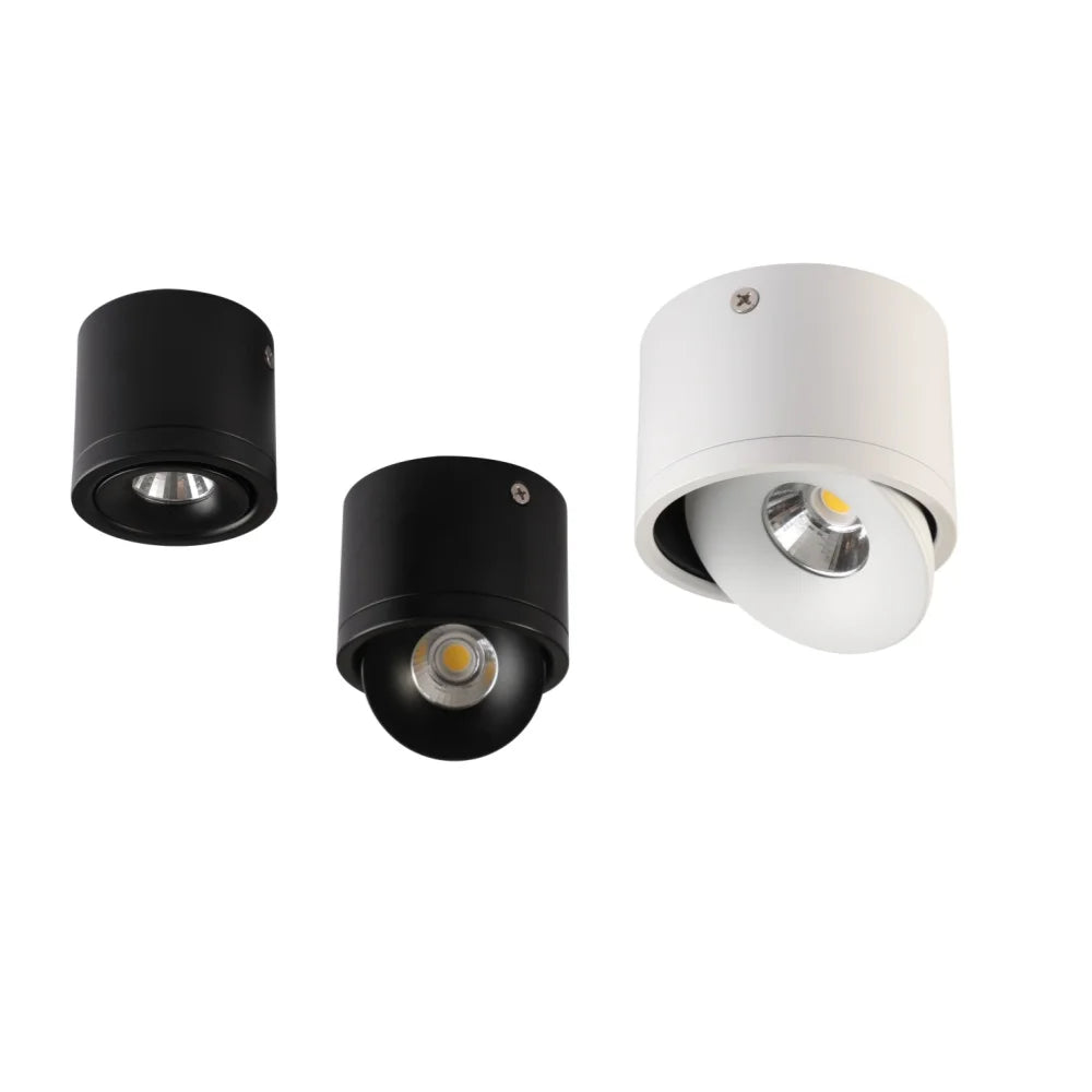 Adjustable LED Ceiling Spotlight Dimmable Aluminum Directional Track Light Black White Modern for Kitchen Office Living Room | Lonoma