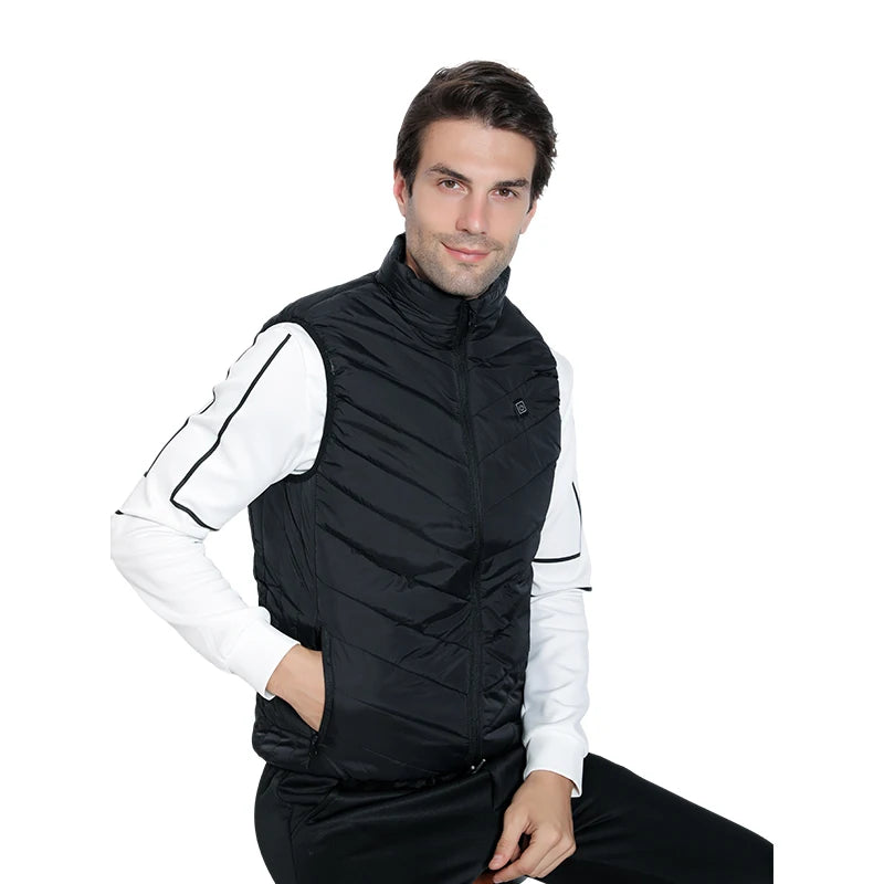 Men's Winter 9-Zone Smart Heated Vest—Warm Jacket Vest, USB-Powered, Outdoor Casual, Cold-Weather Protection
