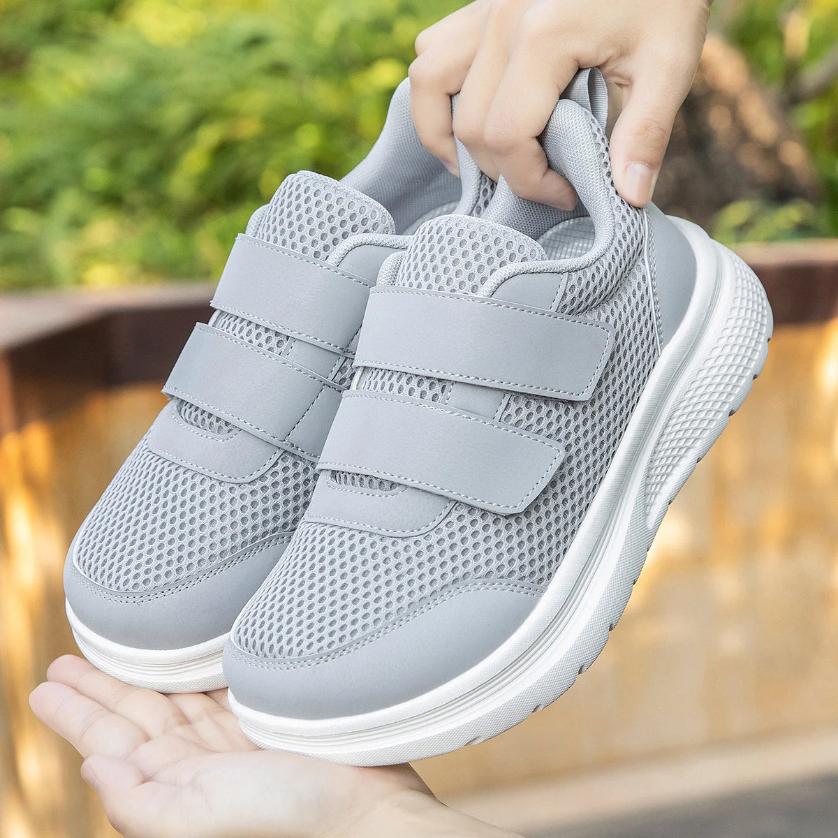 Adjustable Orthopedic Sneakers with Extra Wide Toe Box for Swollen Feet, Hook-and-Loop Closure Walking Shoes | Lonoma