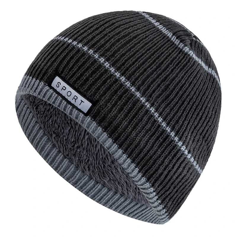 Fleece-Lined Knit Beanie for Cold Weather - Unisex Plush Skull Cap for Skiing and Winter Outdoor Activities | Lonoma