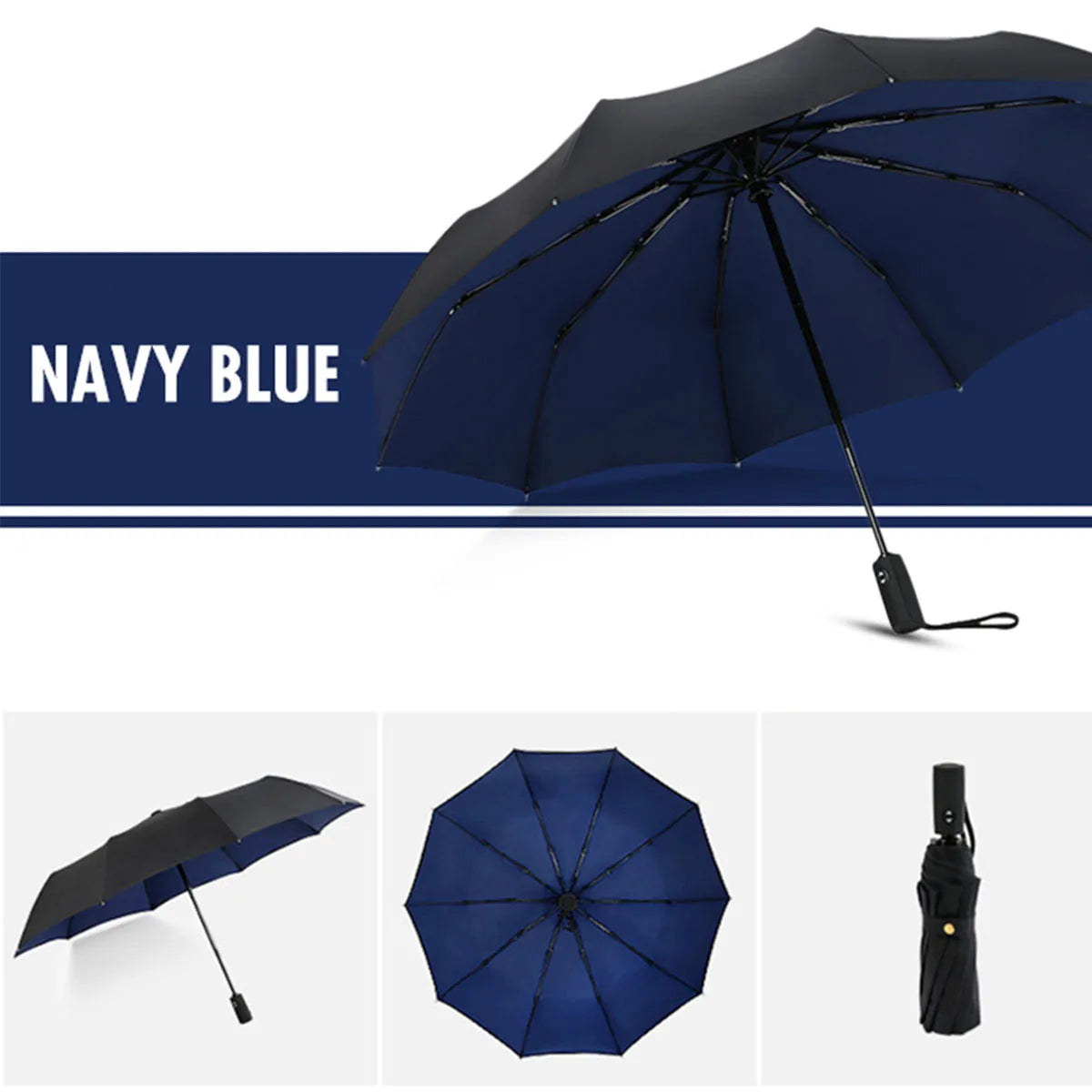 Automatic Open Close Umbrella Compact Folding Windproof Rain Travel Canopy for Women Men Commute Daily Use Storm Protection | Lonoma