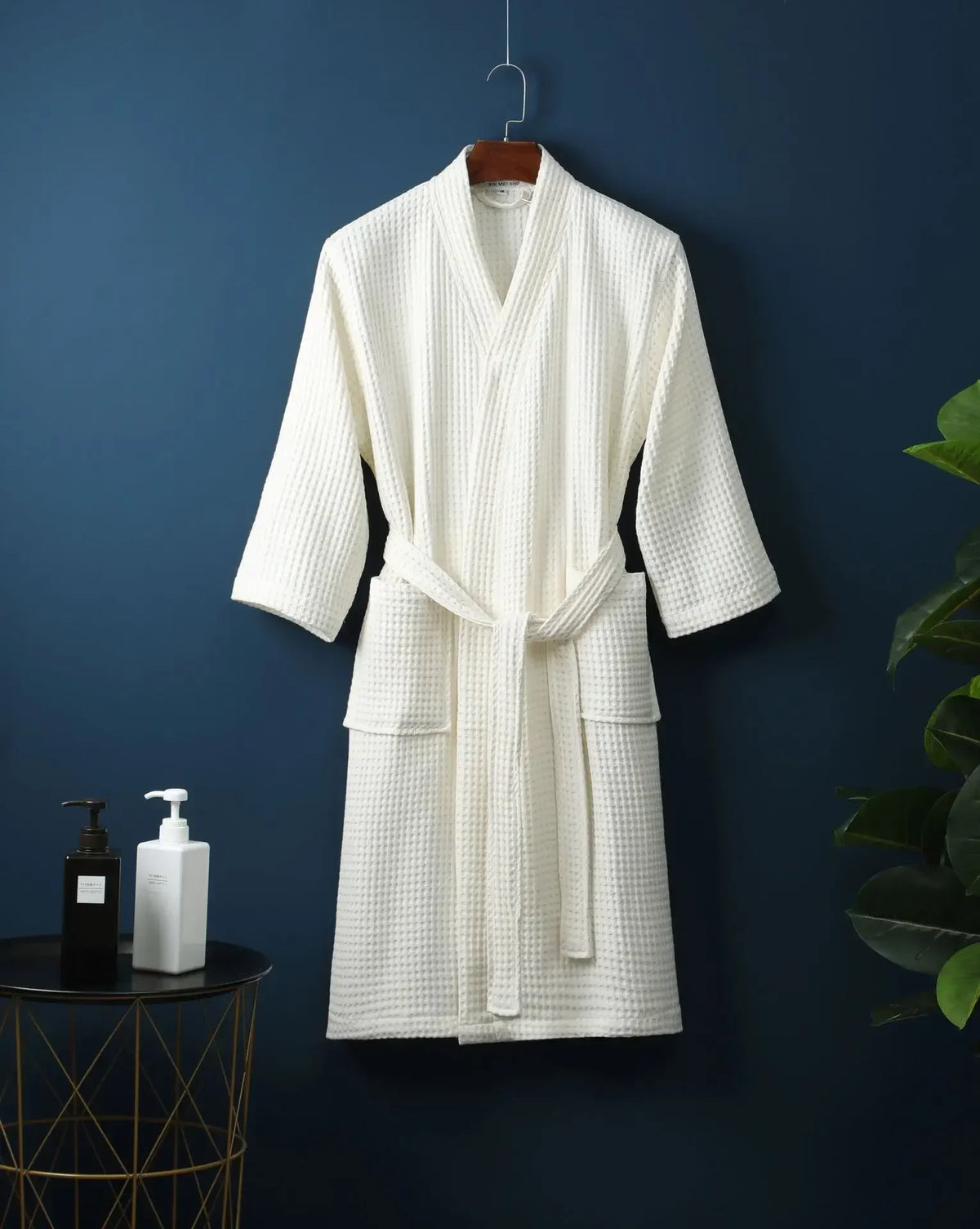 Lightweight Cotton Waffle Weave Bathrobe for Women - Long Sleeve Spa Robe for Spring Summer Hotel Lounge Sleepwear | Lonoma