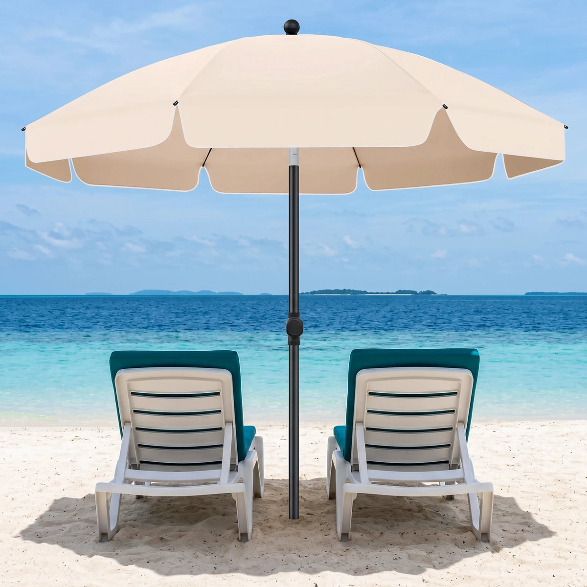 6.5 ft Outdoor Patio Umbrella with Tilt and Carry Bag – UV Protection Sun Shade for Beach, Garden, Deck | Lonoma