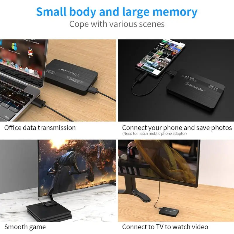 Portable External Hard Drive 2.5 Inch USB 3.0 Storage Device for Computer Laptop PC Mac Gaming Console File Backup Photo Video Music Data | Lonoma