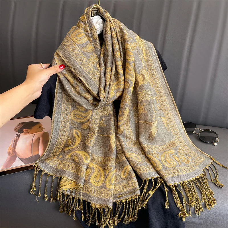 Soft Cashmere-Feel Scarf for Women – Warm Oversized Pashmina Wrap Shawl for Fall Winter Layering | Lonoma
