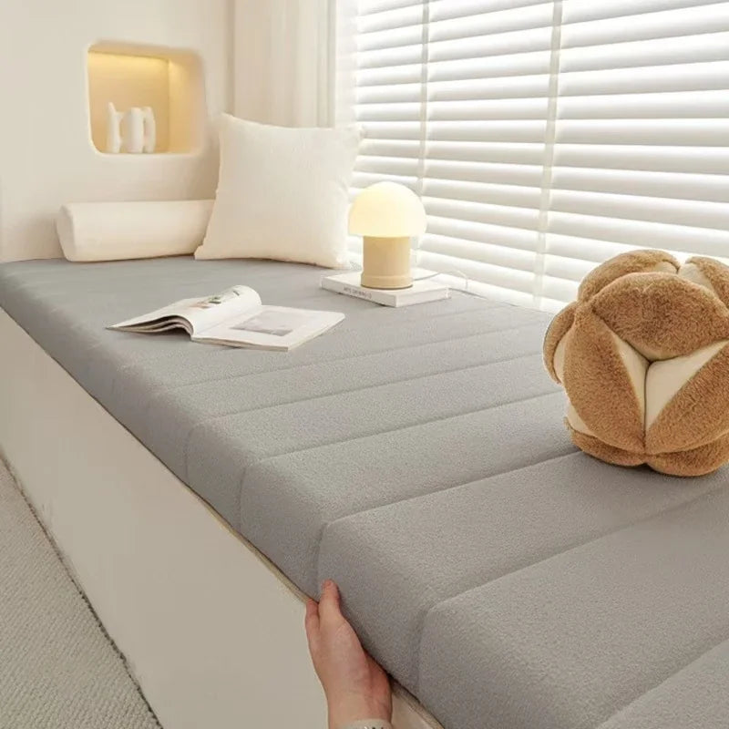 Plush Velvet Bench Cushion Pad with Non-Slip Base for Bay Window Seat, Patio Seating, Indoor & Outdoor Use | Lonoma
