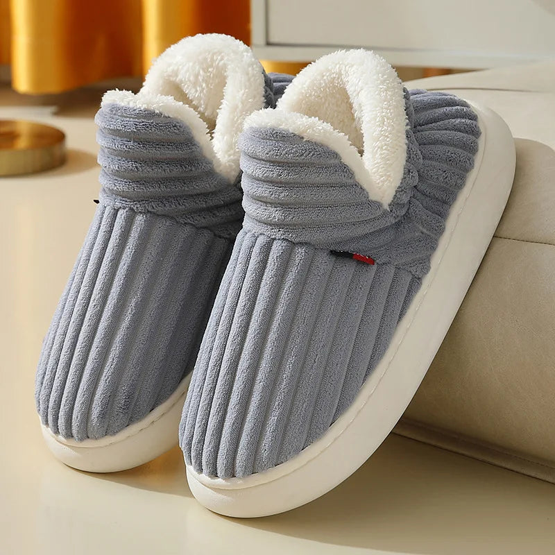 Plush Slippers for Women Men Indoor House Shoes Fuzzy Faux Fur Slip-On Soft Sole Winter Warm Cozy Footwear Home Bedroom Slides | Lonoma