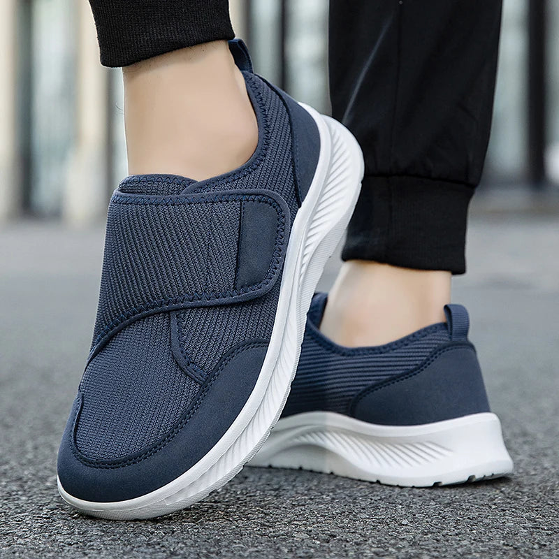 Men's Orthopedic Slip-On Shoes Wide Toe Box Adjustable Hook and Loop Lightweight Cushioned Sole for Bunions Swelling Diabetic Feet Seniors | Lonoma