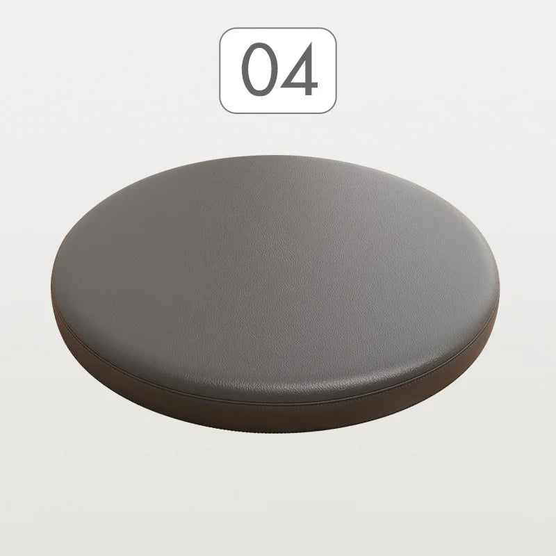 Memory Foam Seat Cushion Round Non-Slip Faux Leather Dining Chair Pad Bar Stool Topper for Kitchen Office Home | Lonoma